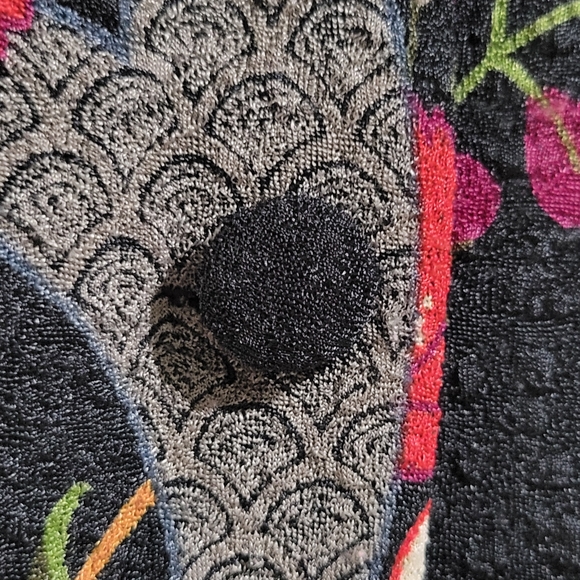 Draper's & Damon's Floral Mandarin Duster Coat Size XL Textured Long Sleeve - Picture 7 of 12